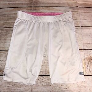 Adidas Girl’s White and Pink Climalite Softball Sliding Shorts Size M